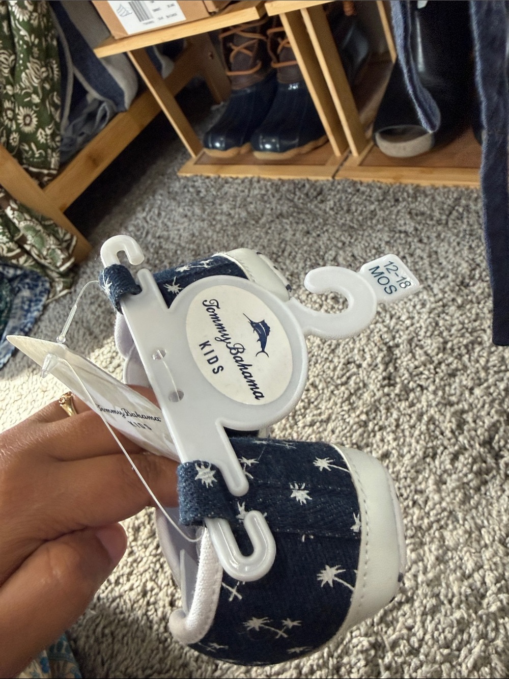New Tags Tommy Bahama Kids Navy Palm-Print Slip-On Shoes 12-18 months - Picture 6 of 7